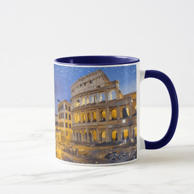 Das Kolosseum in Rom in der Nacht Tasse (Rechts)