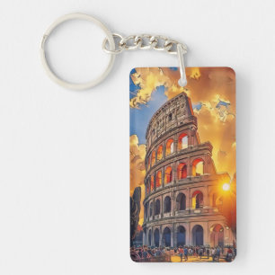 Das Kolosseum Malerei bei Sunset Rome, Italien Schlüsselanhänger