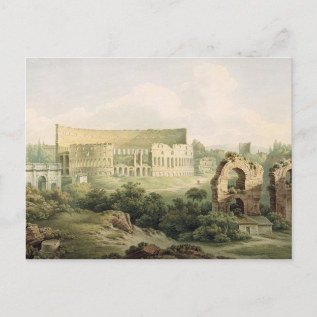 Das Kolosseum, Rom, 1802 (w/c über Grafit auf zwei Postkarte (Vorderseite)