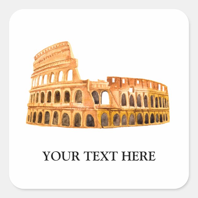 Das Kolosseum Rom, Italien Personalisiertes Design Quadratischer Aufkleber (Vorderseite)