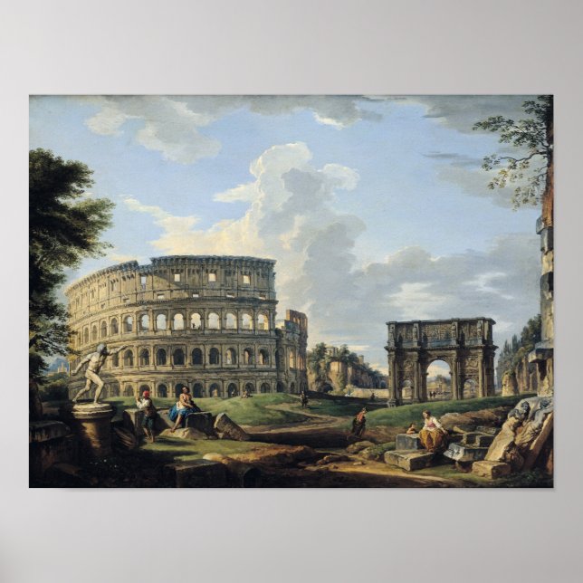 Das Kolosseum und der Arch des Konstantins Poster (Vorne)