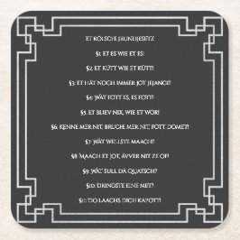 Das Kölsche Grundgesetz – Köln Cologne Jugendstil Rechteckiger Pappuntersetzer