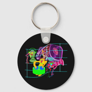 Das komische DJ-Party Schlüsselanhänger