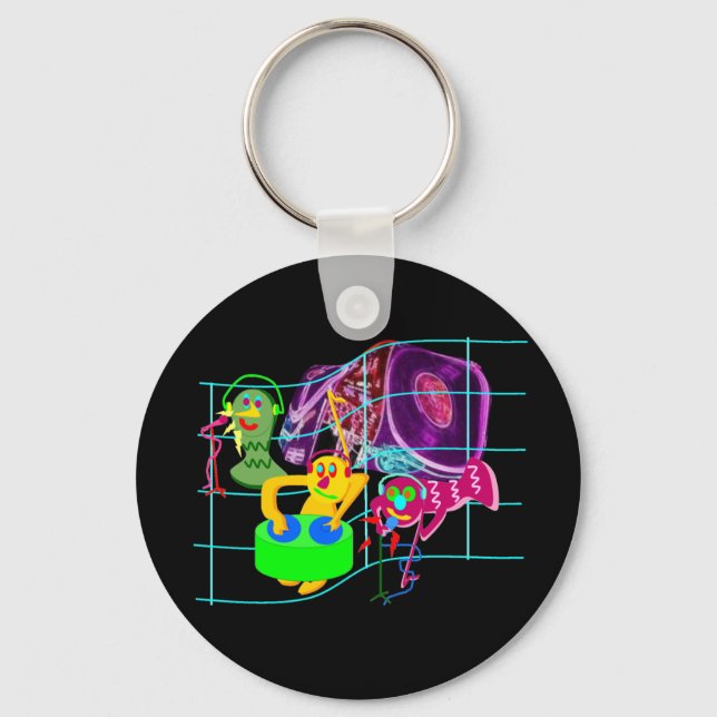 Das komische DJ-Party Schlüsselanhänger (Vorderseite)