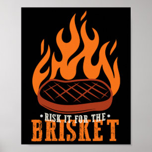 Das komische Risiko für die Brisket Grilling-Grill Poster