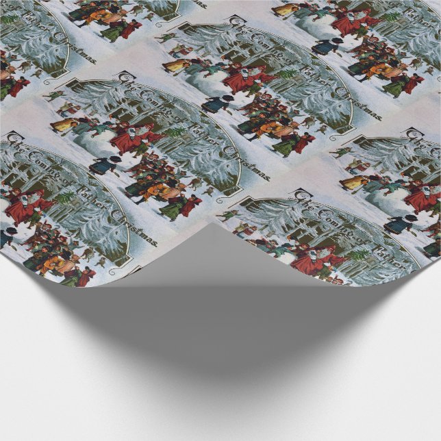 Das Kommen von Vater-Weihnachten Geschenkpapier (Ecke)