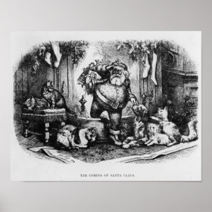 Das Kommen von Weihnachtsmann, 1872 Poster