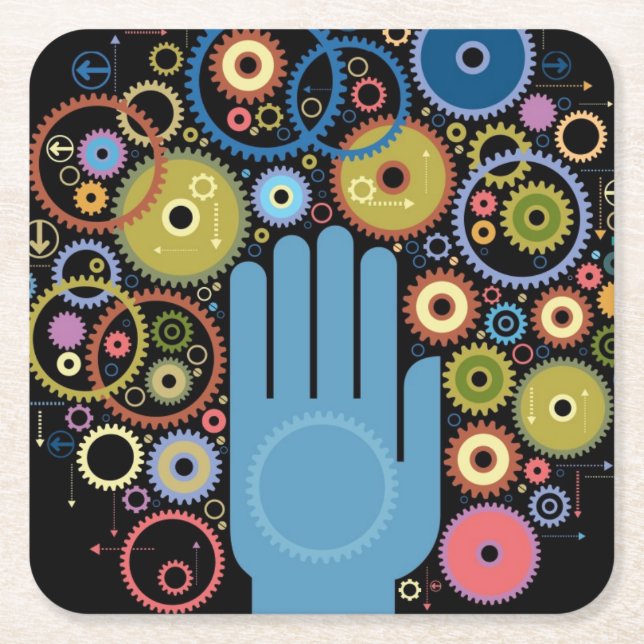 Das Konzept der Bewegung Rechteckiger Pappuntersetzer (Vorderseite)