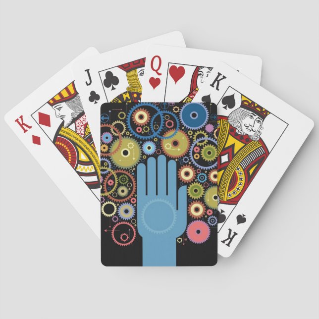 Das Konzept der Bewegung Spielkarten (Rückseite)