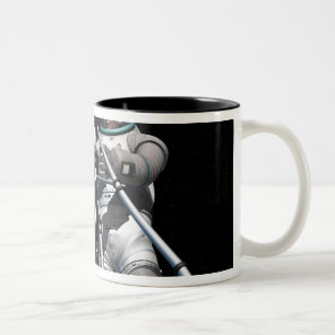 Das Konzept des Künstlers der zukünftigen Zweifarbige Tasse