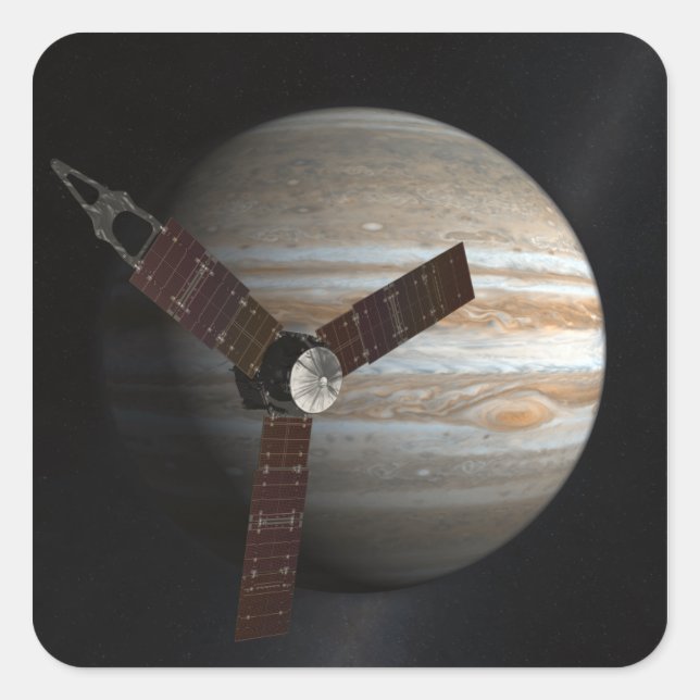 Das Konzept des Künstlers für das Juno-Raumfahrzeu Quadratischer Aufkleber (Vorderseite)