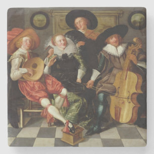 Das Konzert (Öl auf Platte) Steinuntersetzer