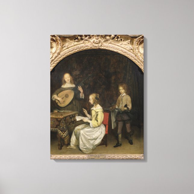 Das Konzert: Sänger und Theorbo Player Leinwanddruck (Vorderseite)