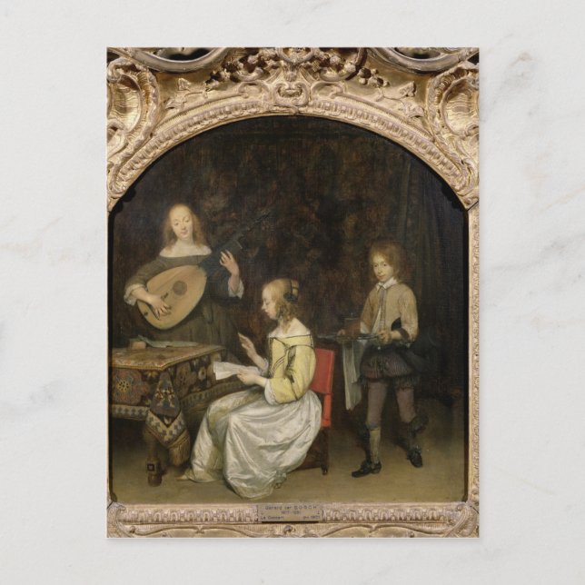 Das Konzert: Sänger und Theorbo Player Postkarte (Vorderseite)