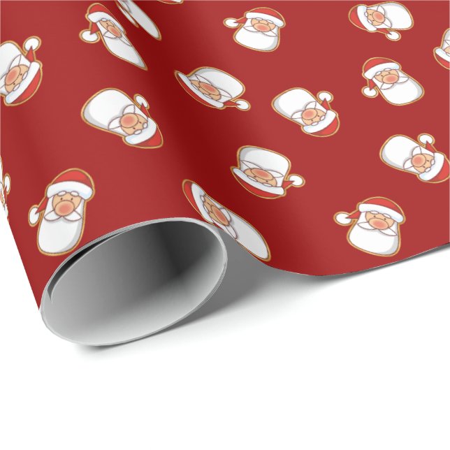 Das Kopfmuster des Weihnachtsmanns Geschenkpapier (Rolleneckpunkt)