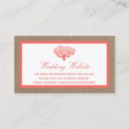 Das Korallenriff auf der Burlap Boho Beach Wedding Begleitkarte