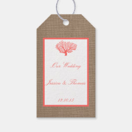 Das Korallenriff auf der Burlap Boho Beach Wedding Geschenkanhänger