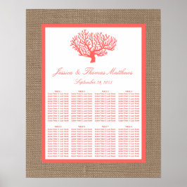 Das Korallenriff auf der Burlap Boho Beach Wedding Poster