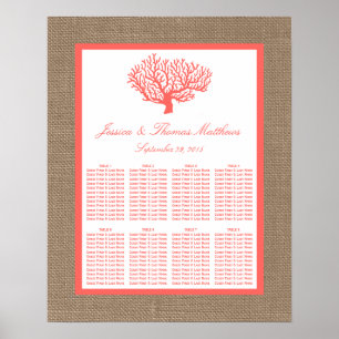 Das Korallenriff auf der Burlap Boho Beach Wedding Poster