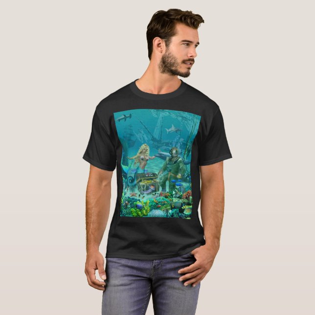 Das Korallenriff-Schatz der Meerjungfrau T-Shirt (Vorne ganz)