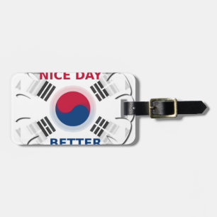 Das koreanische Design der Flaggenkunst "Habe eine Gepäckanhänger