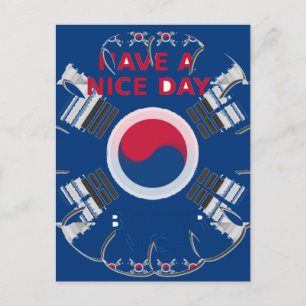 Das koreanische Design der Flaggenkunst "Habe eine Postkarte