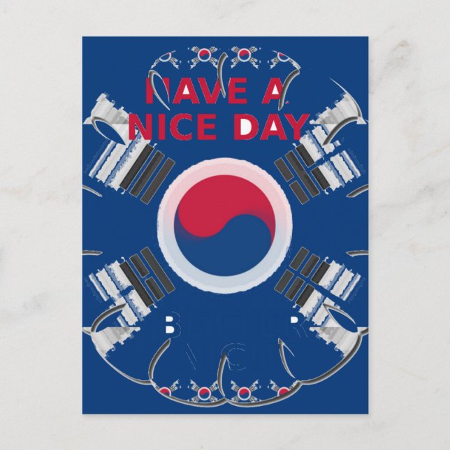 Das koreanische Design der Flaggenkunst "Habe eine Postkarte (Vorderseite)