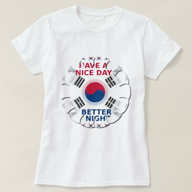 Das koreanische Design der Flaggenkunst "Habe eine T-Shirt (Design vorne)