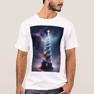 Das Korkenzieher-Turm Mit Sternenexplosion An Der T-Shirt