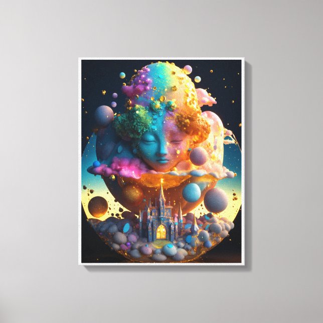 „Das kosmische Kind der Schöpfung“ Leinwanddruck (Vorderseite)
