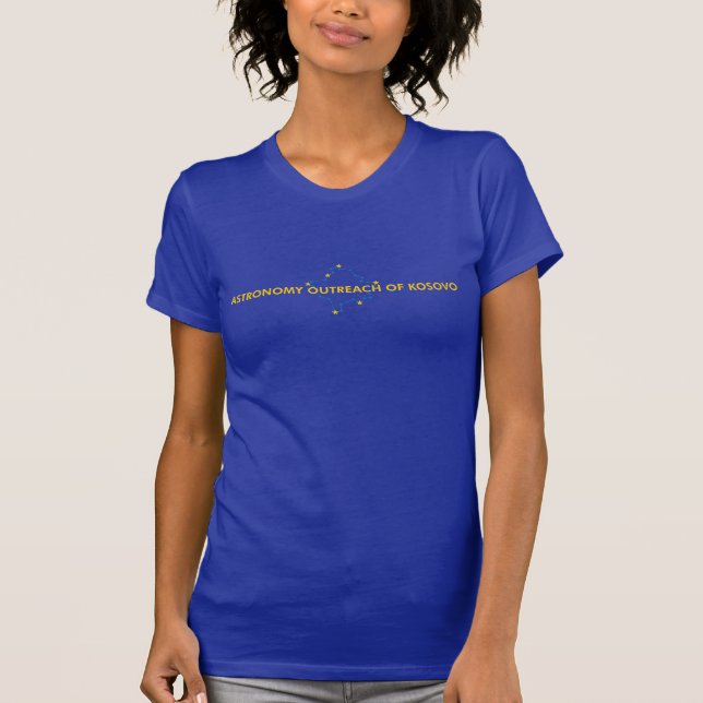 Das Kosovo-Astronomie-T - Shirt der Frauen (blau) (Vorderseite)