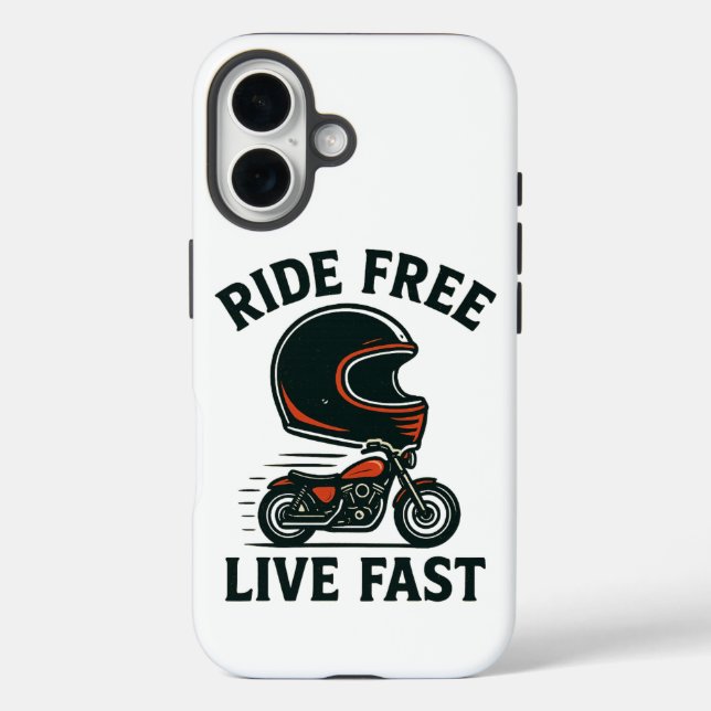Das kostenlose iPhone 16 Fall - Motorrad-Abenteuer Hülle (Rückseite)