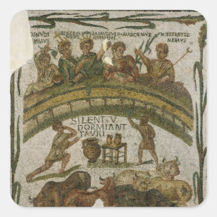 Das Kostümbankett, von El-Jem c.200-220 Quadratischer Aufkleber