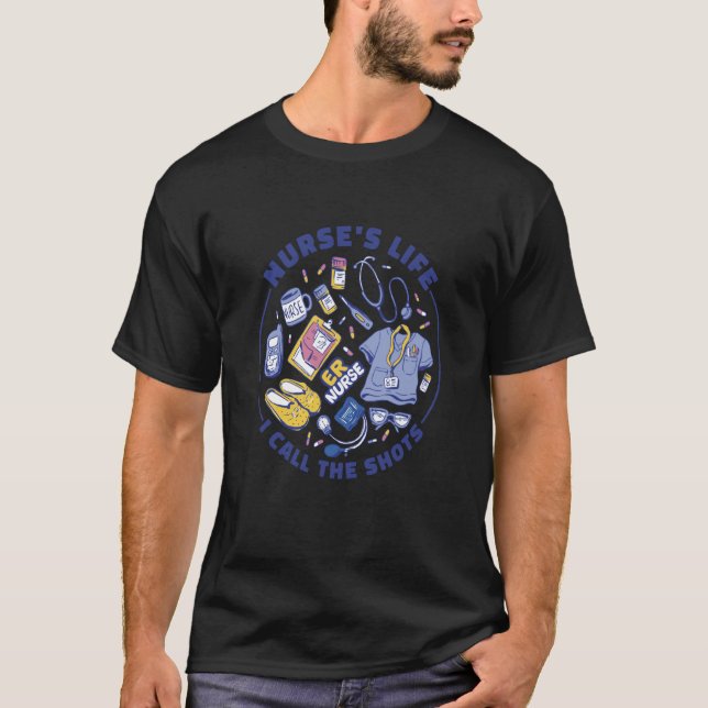 Das Krankenleben nenne ich "Shots ER Nurse Emergen T-Shirt (Vorderseite)