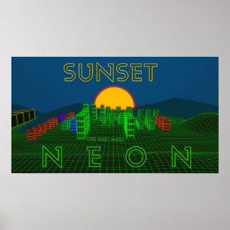 Das Krasse Mall-Poster "SUNSET NEON" (30" x 16,88" Poster