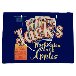 Das Kratetikett des Jacks in Washington Staat Appl Große Geschenktüte