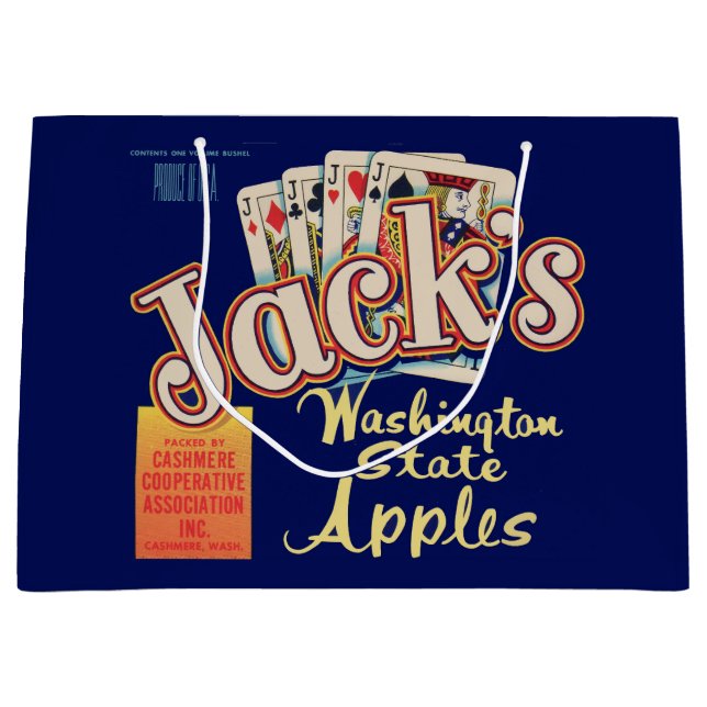 Das Kratetikett des Jacks in Washington Staat Appl Große Geschenktüte (Vorderseite)