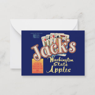 Das Kratetikett des Jacks in Washington Staat Appl Mitteilungskarte