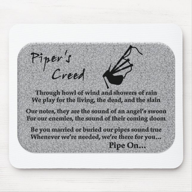 Das Kredo des Pfeifers (Stein) Mousepad (Vorne)