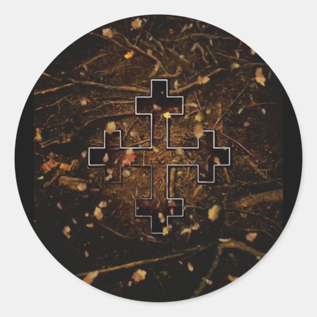 Das Kreuz der Großen Mutter (Erde) Māra Runder Aufkleber (Vorderseite)