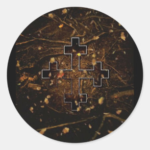 Das Kreuz der Großen Mutter (Erde) Māra Runder Aufkleber