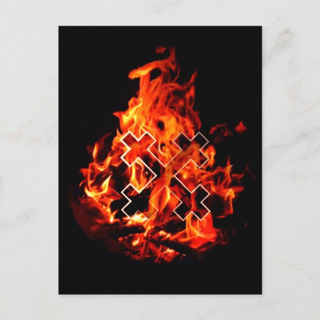 Das Kreuz der Großmutter (Feuer) Māra Postkarte (Vorderseite)