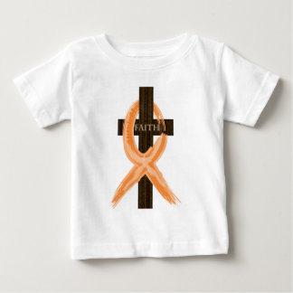 Das Kreuz des orange Leukämie-Überlebenden des Baby T-shirt