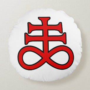 Das Kreuz des Schwarzen Alchemisten Rundes Kissen