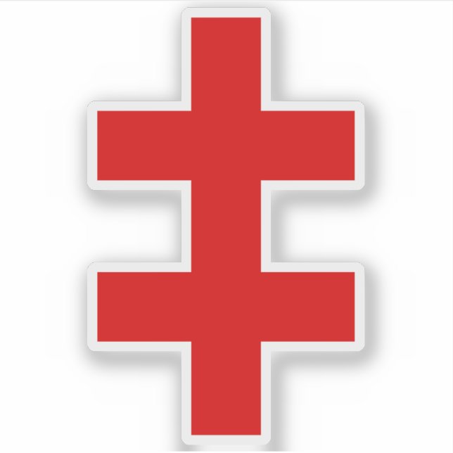 Das Kreuz von Lorraine (rot) Aufkleber (Vorderseite)