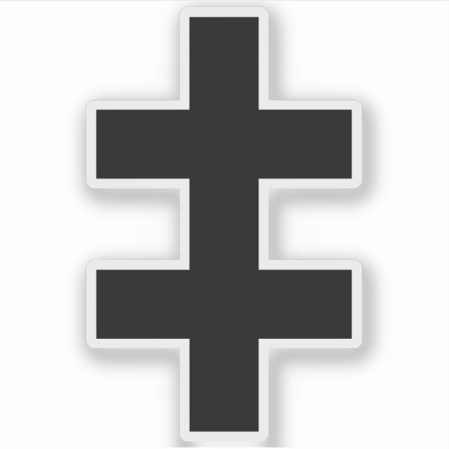 Das Kreuz von Lothringen (schwarz) Aufkleber (Vorderseite)