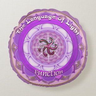Das Kronen-Chakra-Symbol oder Funktion Rundes Kissen