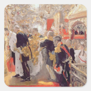 Das Krönen des Kaisers Nicholas II Quadratischer Aufkleber