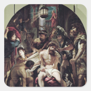 Das Krönen mit den Dornen, 1602 Quadratischer Aufkleber