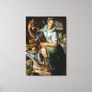 Das Küchen-Mädchen (mit Christus, Mary und Marth Leinwanddruck